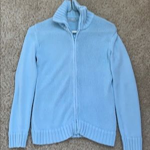 Baby blue Zara zipper cardigan